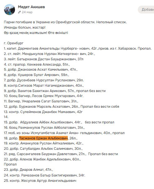 Taszhanov Erzhan Albekovich