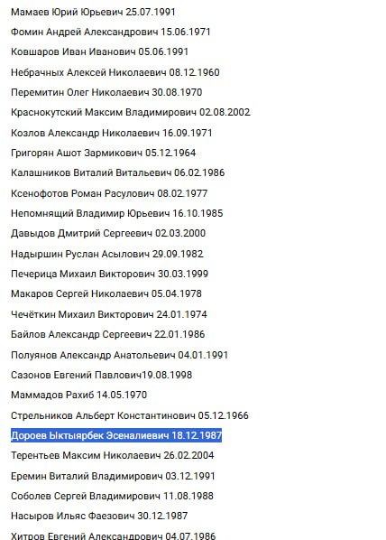 Doroev Yktyyarbek Esenalievich