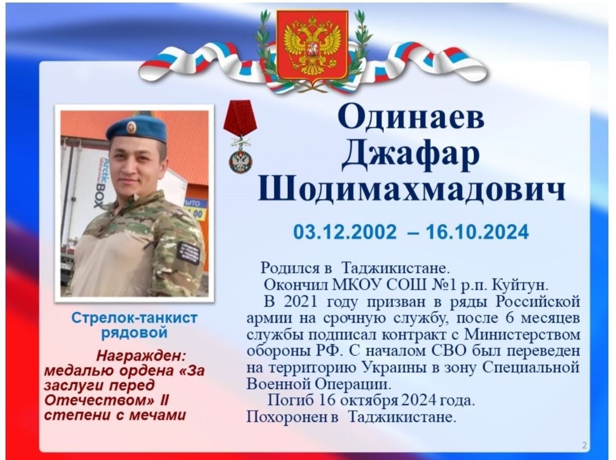 Odinaev Dzhafar Shodimakhmadovich
