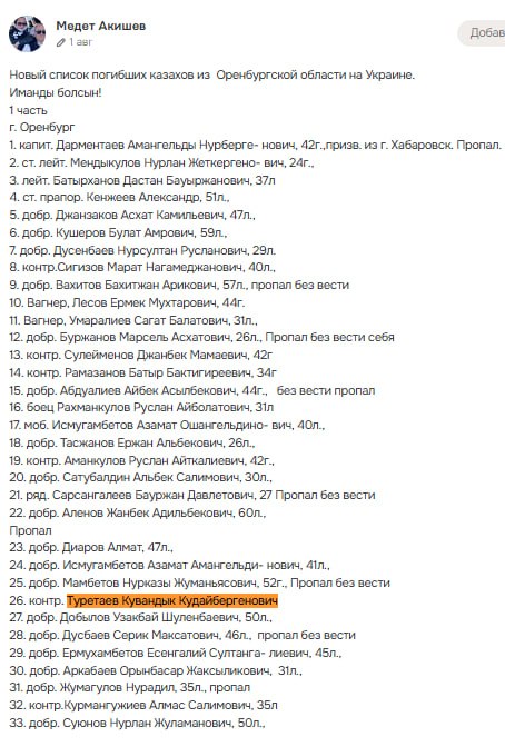 Туретаев Кувандык Кудайбергенович