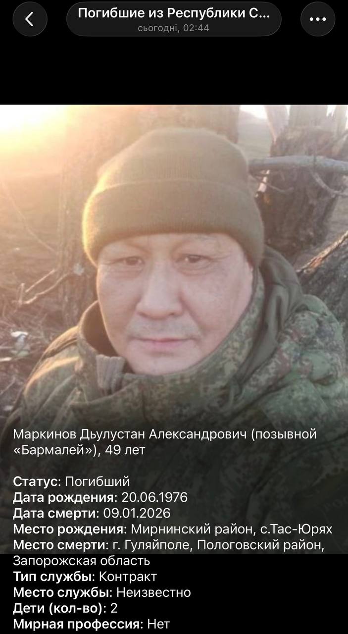 Маркинов Дьулустан Александрович