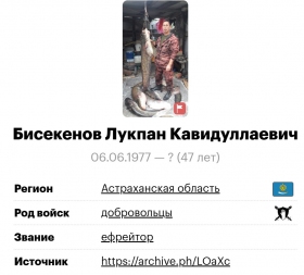 Bisekenov Lukpan Kavidullaevich