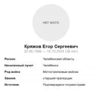 Kryazhov Egor Sergeevich