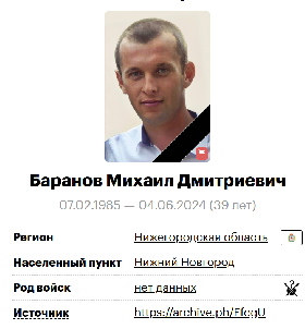 Baranov Mikhail Dmitrievich